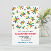 Einfache Einladung zum 66. Geburtstag Confetti (Stehend Vorderseite)