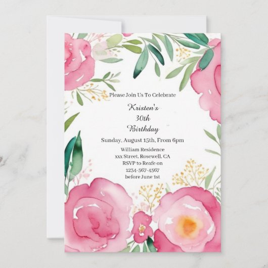 Einfache Einladung zum Geburtstag (Vorderseite)