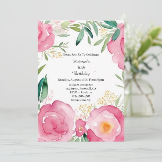 Einfache Einladung zum Geburtstag (Stehend Vorderseite)