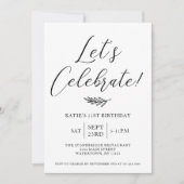 Einfache Einladung zum Geburtstag (Vorderseite)