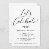 Einfache Einladung zum Geburtstag (Vorne/Hinten)