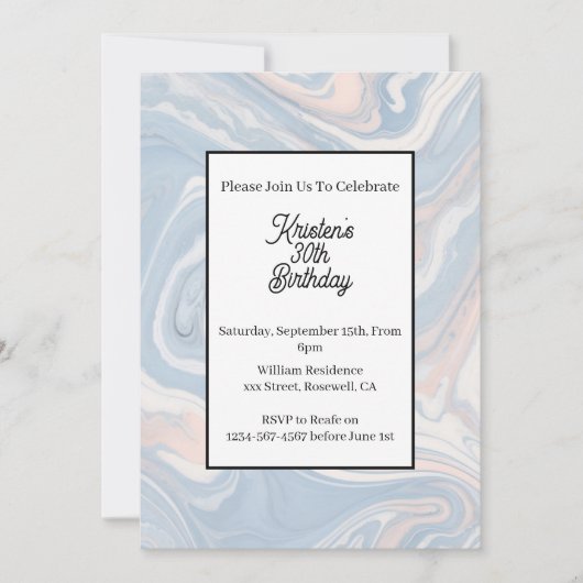 Einfache Einladung zum Geburtstag (Vorderseite)