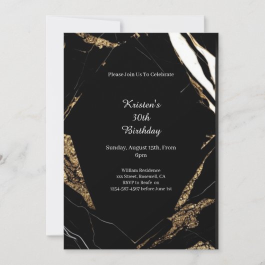 Einfache Einladung zum Geburtstag (Vorderseite)