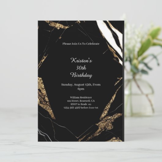 Einfache Einladung zum Geburtstag (Stehend Vorderseite)