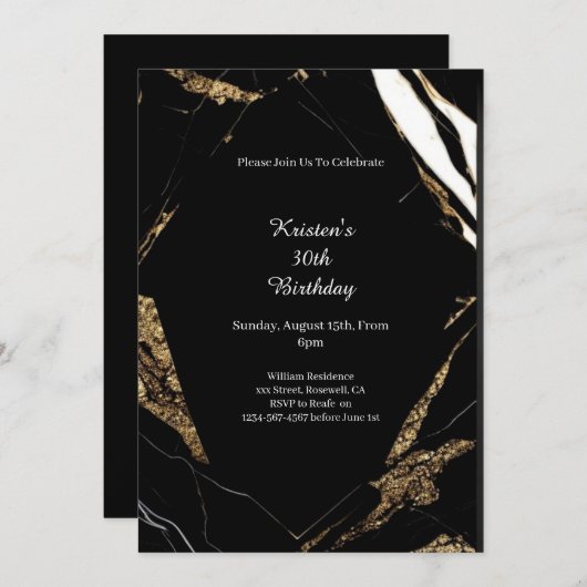 Einfache Einladung zum Geburtstag (Vorne/Hinten)