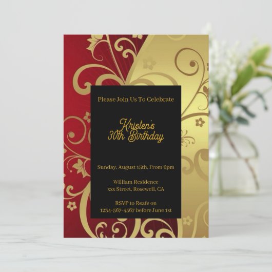 Einfache Einladung zum Geburtstag (Stehend Vorderseite)