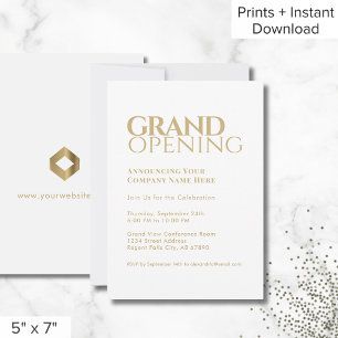 Einfache Einladung zum Grand Opening von White Gol