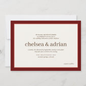 Einfache Einladung zum Hochzeitsfeiern (Vorderseite)