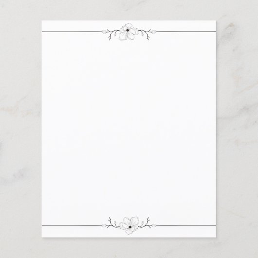 Einfache Einladung zum Hochzeitsfeiern. (Rückseite)