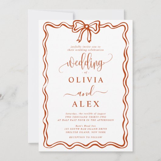 Einfache Einladung zum Hochzeitsfeiern (Vorderseite)