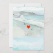 Einfache Einladung zum Hochzeitsfeiern am Strand (Rückseite)