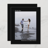 Einfache Einladung zum Hochzeitsfeiern im Black BU (Vorne/Hinten)