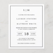 Einfache Einladung zum Hochzeitsfeiern in Schwarz (Vorderseite)