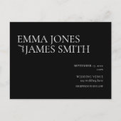 Einfache Einladung zum Hochzeitsfeiern in Schwarz (Vorderseite)