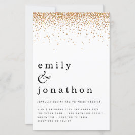 Einfache Einladung zum Hochzeitsfeiern mit Gold Gl