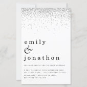 Einfache Einladung zum Hochzeitsfeiern mit Silver (Vorderseite)