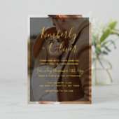 Einfache Einladung zum Hochzeitsfoil mit vollem Fo (Stehend vorne)