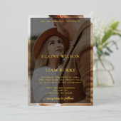 Einfache Einladung zum Hochzeitsfoil mit vollem Fo (Stehend vorne)