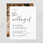 Einfache Einladung zum Schwarz-weißen Foto (Vorne/Hinten)