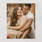 Einfache Einladung zum Schwarz-weißen Foto (Rückseite)