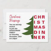 Einfache Einladung zum Weihnachtsessen (Vorderseite)