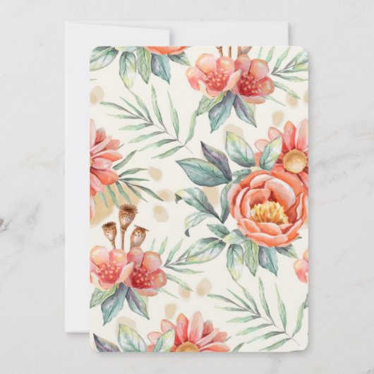 Einfache Einladung zur Blumenhochzeit (Rückseite)