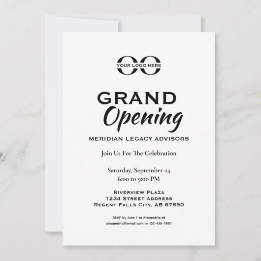 Einfache Einladung zur Eröffnung des Grand (Vorderseite)