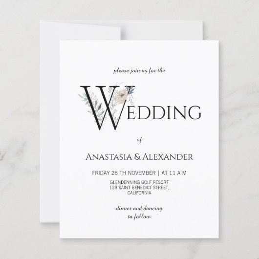 Einfache Einladung zur Haushaltshochzeit (Vorderseite)