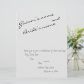 Einfache Einladung zur Hochzeit (Stehend Vorderseite)