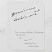 Einfache Einladung zur Hochzeit (Vorne/Hinten)