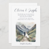 Einfache Einladung zur Hochzeit im Gebirge (Vorne/Hinten)