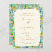 Einfache Einladung zur Hochzeit im Vintagen Garten (Vorne/Hinten)