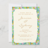 Einfache Einladung zur Hochzeit im Vintagen Garten (Vorderseite)