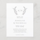 Einfache Einladung zur Hochzeit in Monogramm Flyer (Vorne)