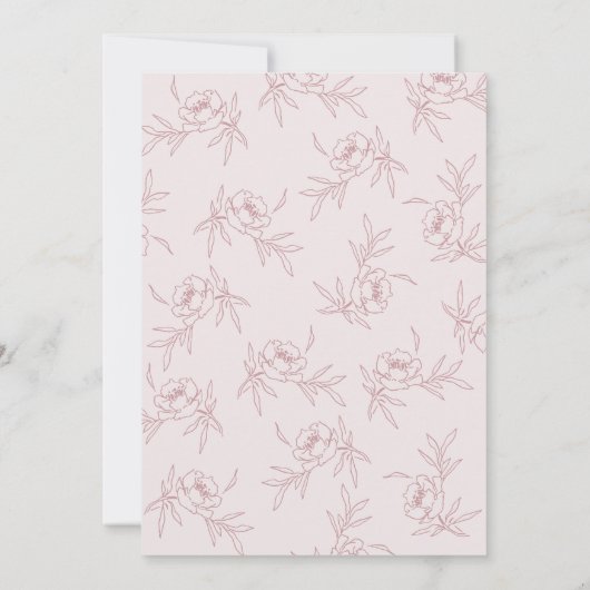 Einfache Einladung zur Hochzeit in Rosa (Rückseite)