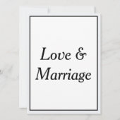 Einfache Einladung zur Hochzeit in Schwarz und Wei (Rückseite)