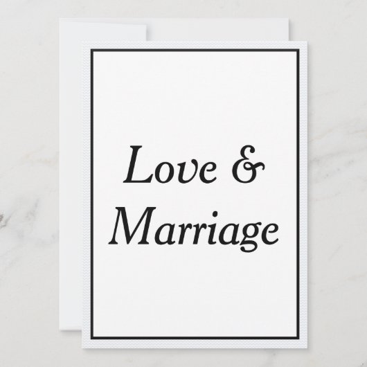 Einfache Einladung zur Hochzeit in Schwarz und Wei (Rückseite)