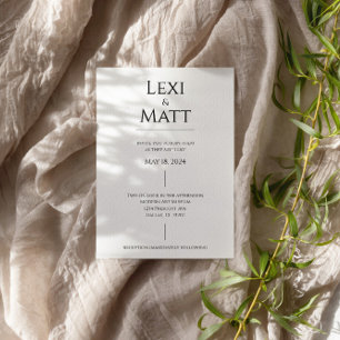 Einfache Einladung zur Hochzeit in Schwarz und Wei