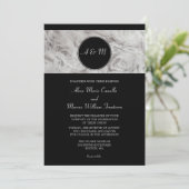 Einfache Einladung zur Hochzeit in Schwarz und Wei (Stehend Vorderseite)