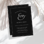 Einfache Einladung zur Hochzeit in Schwarz-Weiß<br><div class="desc">Einfache Einladung zur Hochzeit in Schwarz und Weiß. Stilvoll beeindrucken Sie Ihre Hochzeitsgäste mit dieser trendigen, schwarzen Hochzeitseinladung mit einem schönen weißen Schriftzeichen, mit den Initialen der Braut und des Bräutigams auf dunklem ästhetischen Hintergrund. Diese Einladung hat ein atemberaubendes Schwarz-Weiß-Design, mit dramatischen und stimmungsvollen Farben, perfekt für Ihre einfache, trendige,...</div>