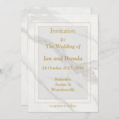 Einfache Einladung zur Hochzeit mit Marmor (Vorne/Hinten)