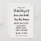 Einfache Einladung zur Hochzeit QR Code freundlich (Vorne/Hinten)