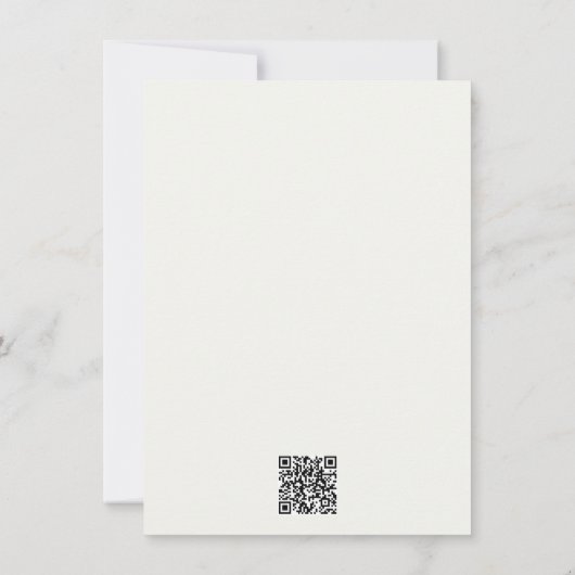 Einfache Einladung zur Hochzeit QR Code freundlich (Rückseite)