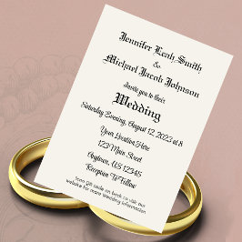 Einfache Einladung zur Hochzeit QR Code freundlich