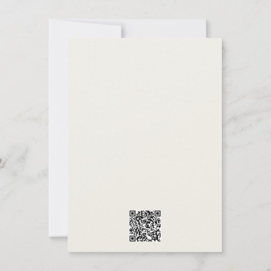 Einfache Einladung zur Hochzeit QR Code freundlich (Rückseite)