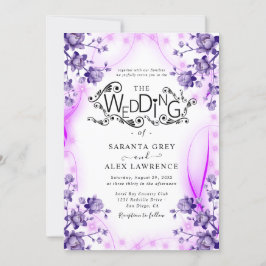 Einfache Einladung zur Hochzeit von Blume