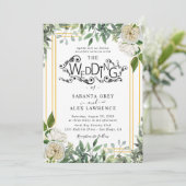 Einfache Einladung zur Hochzeit von Blume (Stehend Vorderseite)