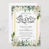 Einfache Einladung zur Hochzeit von Blume (Vorne/Hinten)