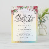 Einfache Einladung zur Hochzeit von Blume (Stehend Vorderseite)