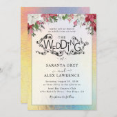 Einfache Einladung zur Hochzeit von Blume (Vorne/Hinten)